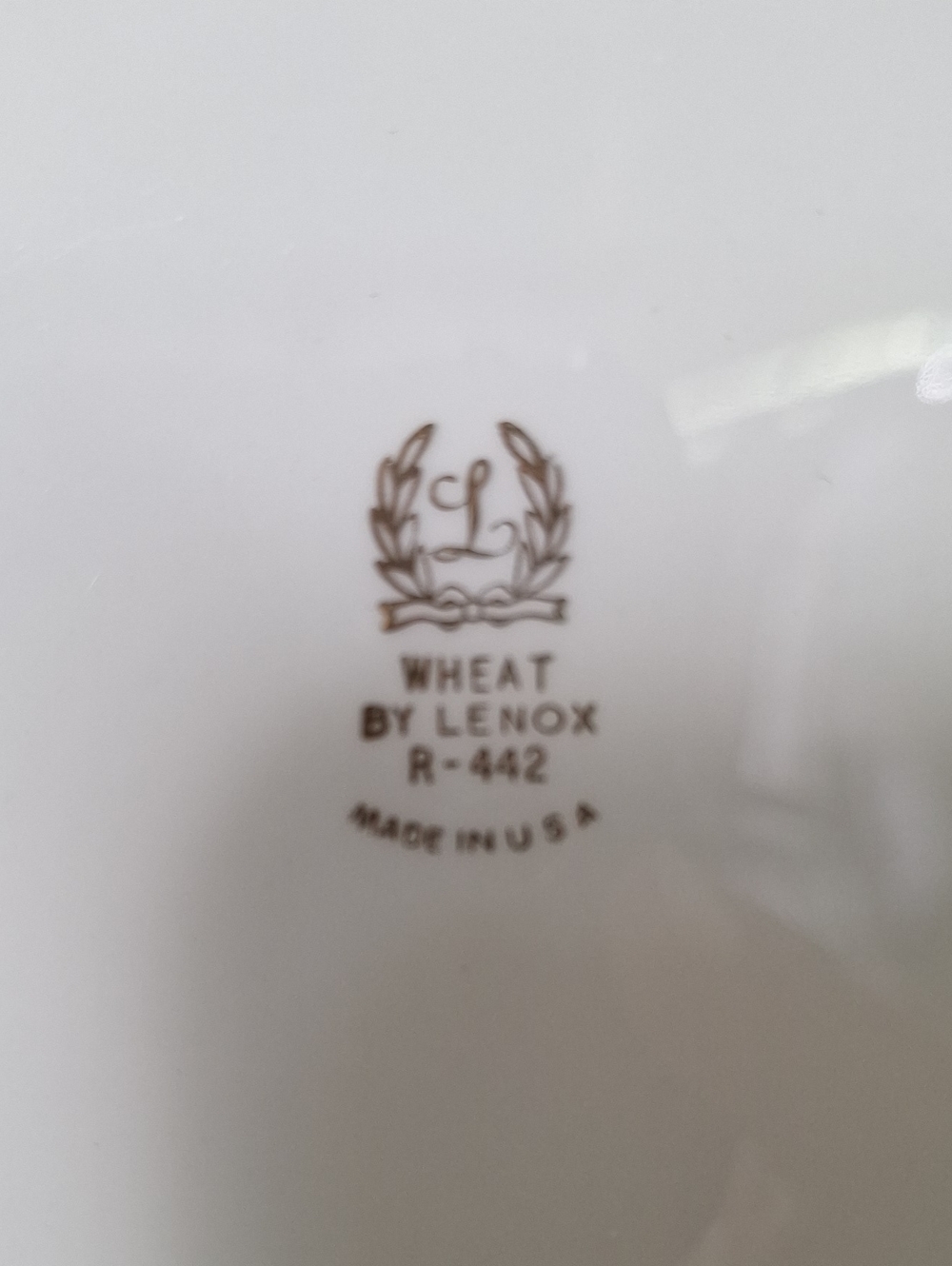 Vintage Lenox China Dinnerplate Wheat pattern Gold Color Rim (R-442)Discontinued - Picture 5 of 7
